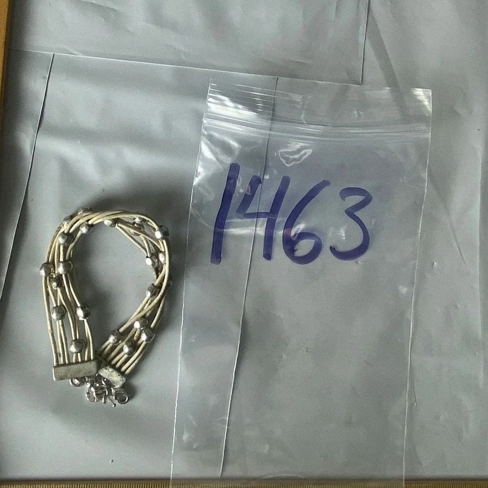 Silver‎ Tone Multi Strand Beaded Bracelet